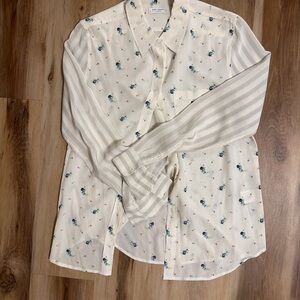 Equipment Femme Silk Floral Button Down Blouse Small